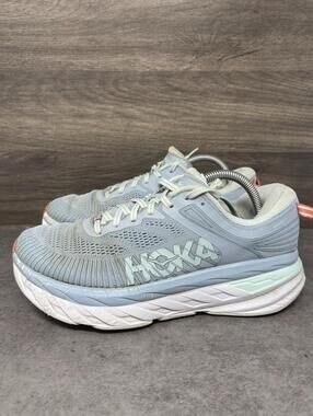 HOKA Bondi 7 Running Shoes Womens Size 10 Blue Orange One One